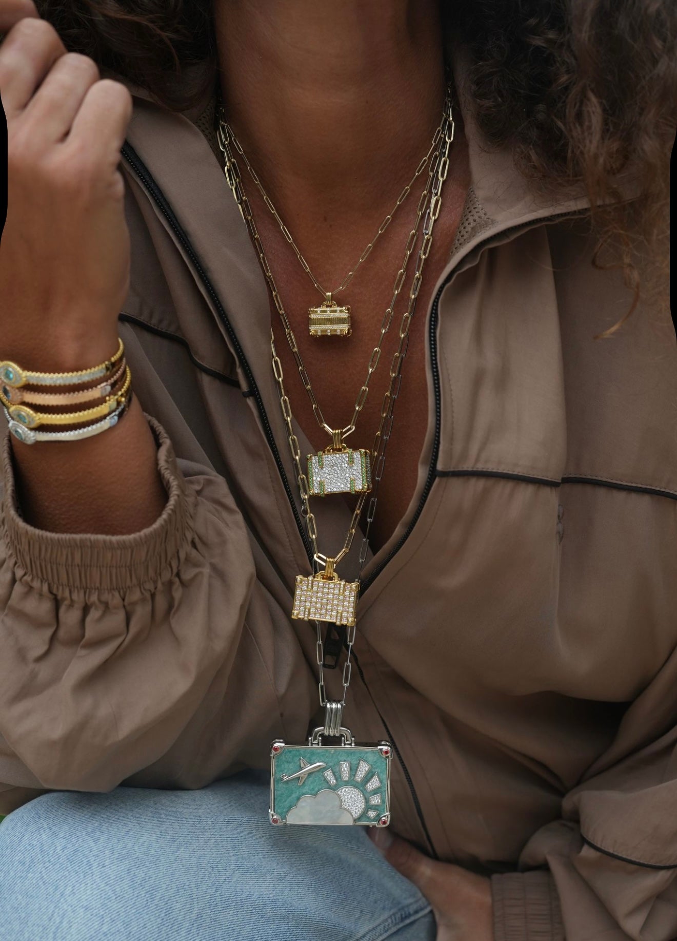 ‘Game Changer’ XL White Suitcase Necklace