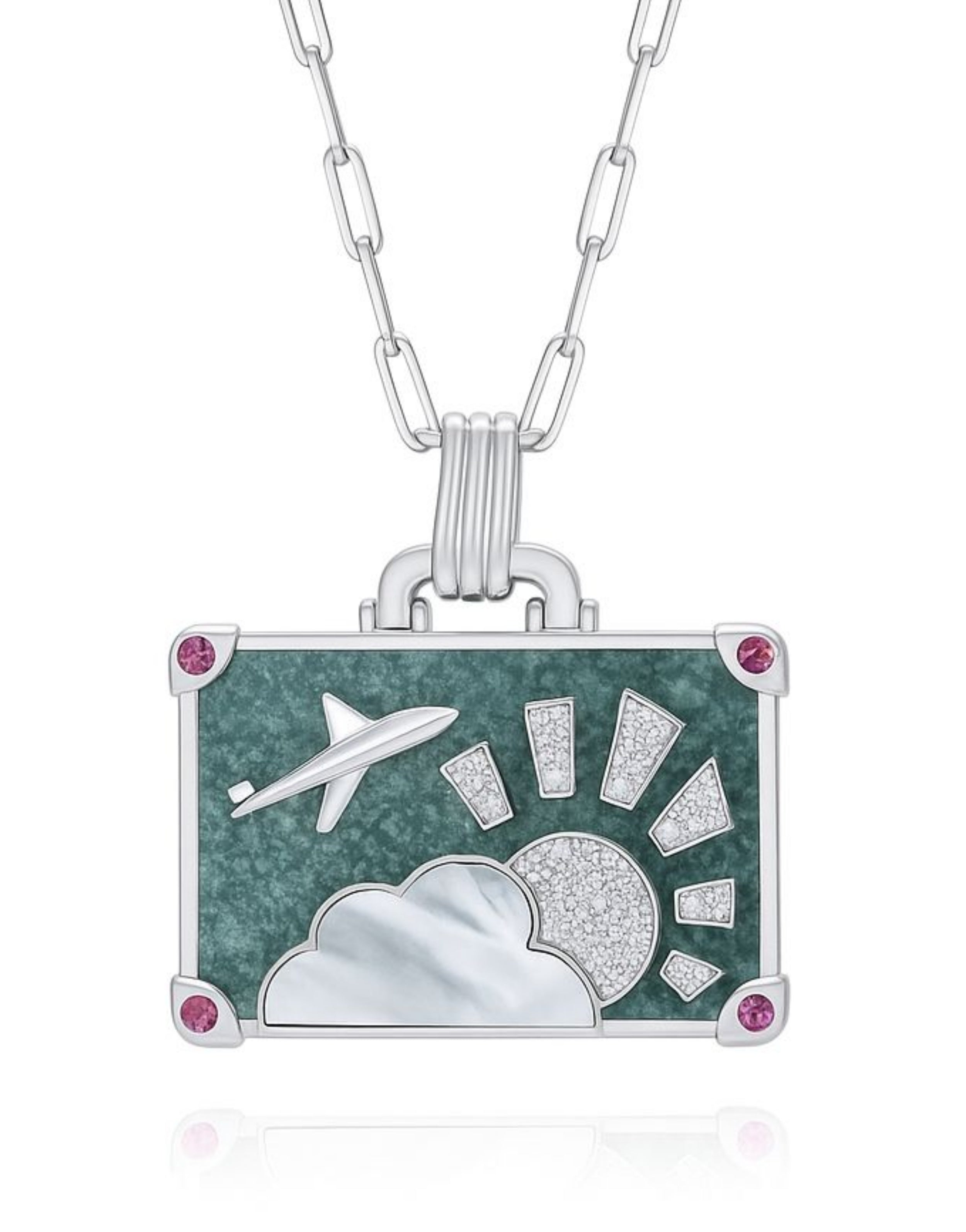 ‘Game Changer’ XL White Suitcase Necklace