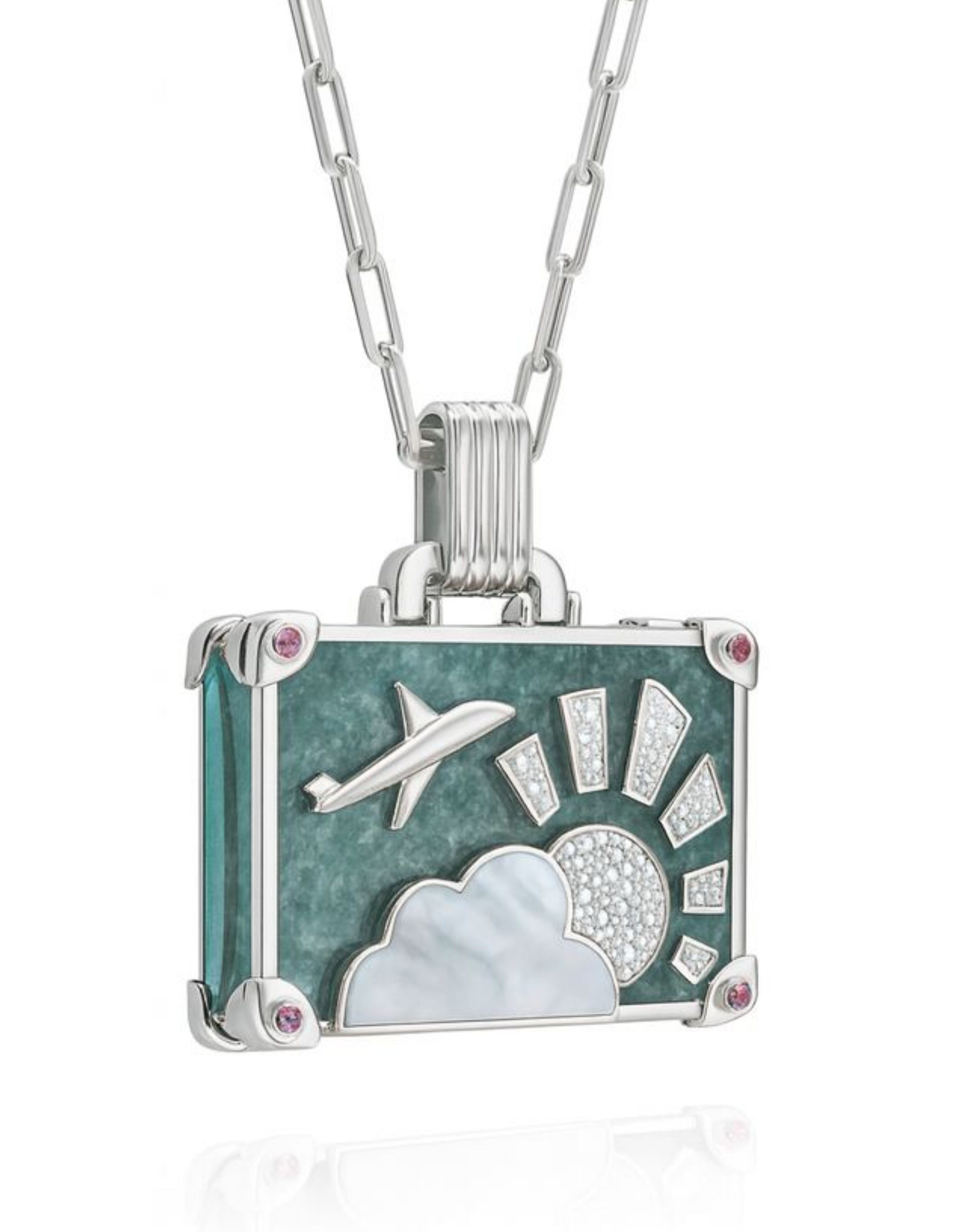 ‘Game Changer’ XL White Suitcase Necklace